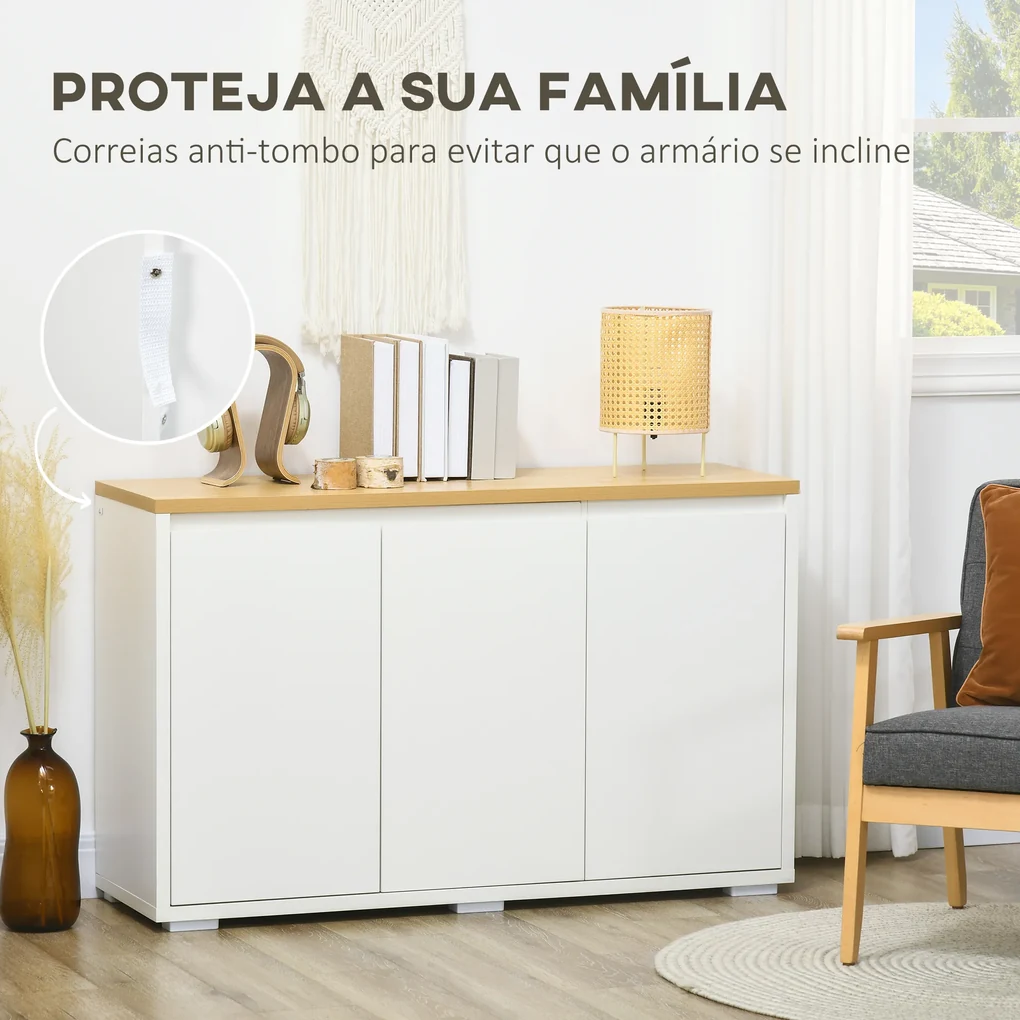 HOMCOM Aparador de Sala de Estar Armário de Armazenamento Móvel