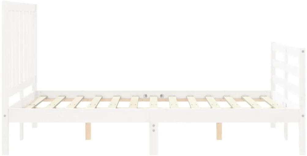 Cama sem colchão 140x200 cm madeira de pinho maciça branco