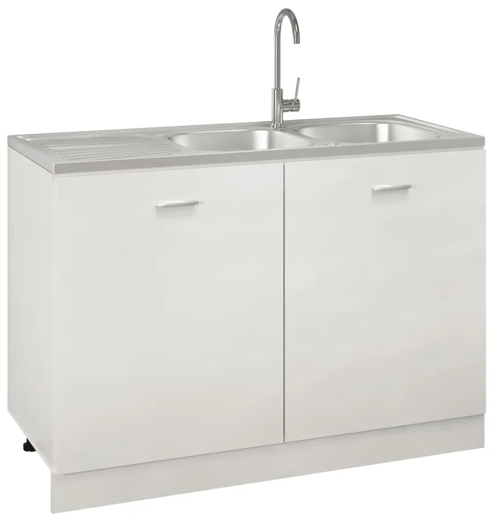 Lava-louça cozinha + cuba dupla 1200x500x155 mm inox prateado
