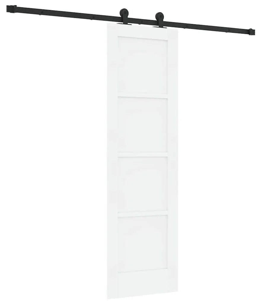Porta Deslizante com Conjunto de Hardware 'ORKDAL'Branco Madeira Sólid