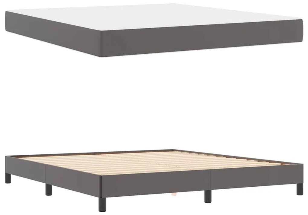Cama Outros Cinzeto 180 x 200 cm Couro sintético