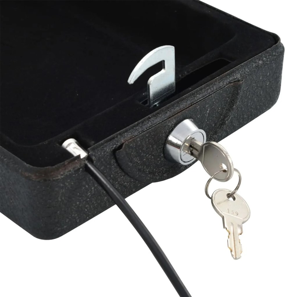Cofre de Segurança Preto Metal Pequeno Fechaduras