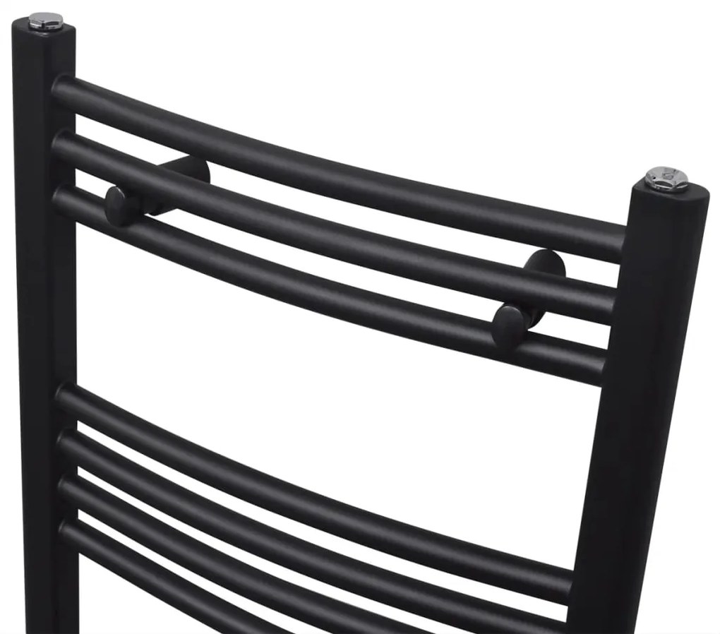 Aquecedor toalhas casa de banho curvo 500 x 764 mm preto