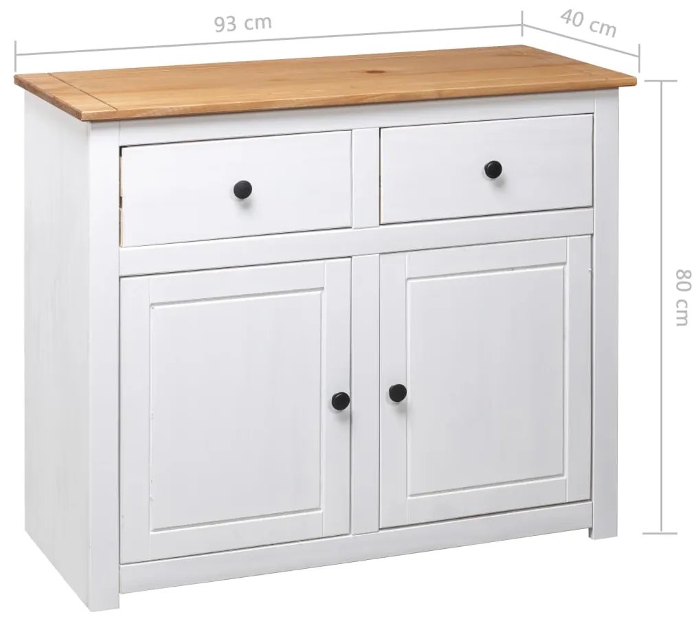 Aparador 93x40x80 cm pinho maciço Panama branco