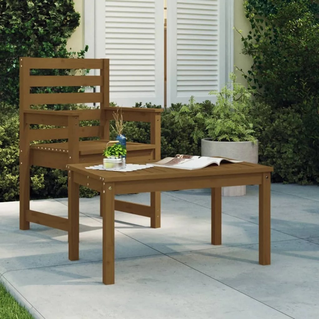 824116 vidaXL Mesa jardim 82,5x50,5x45cm madeira de pinho maciça castanho-mel