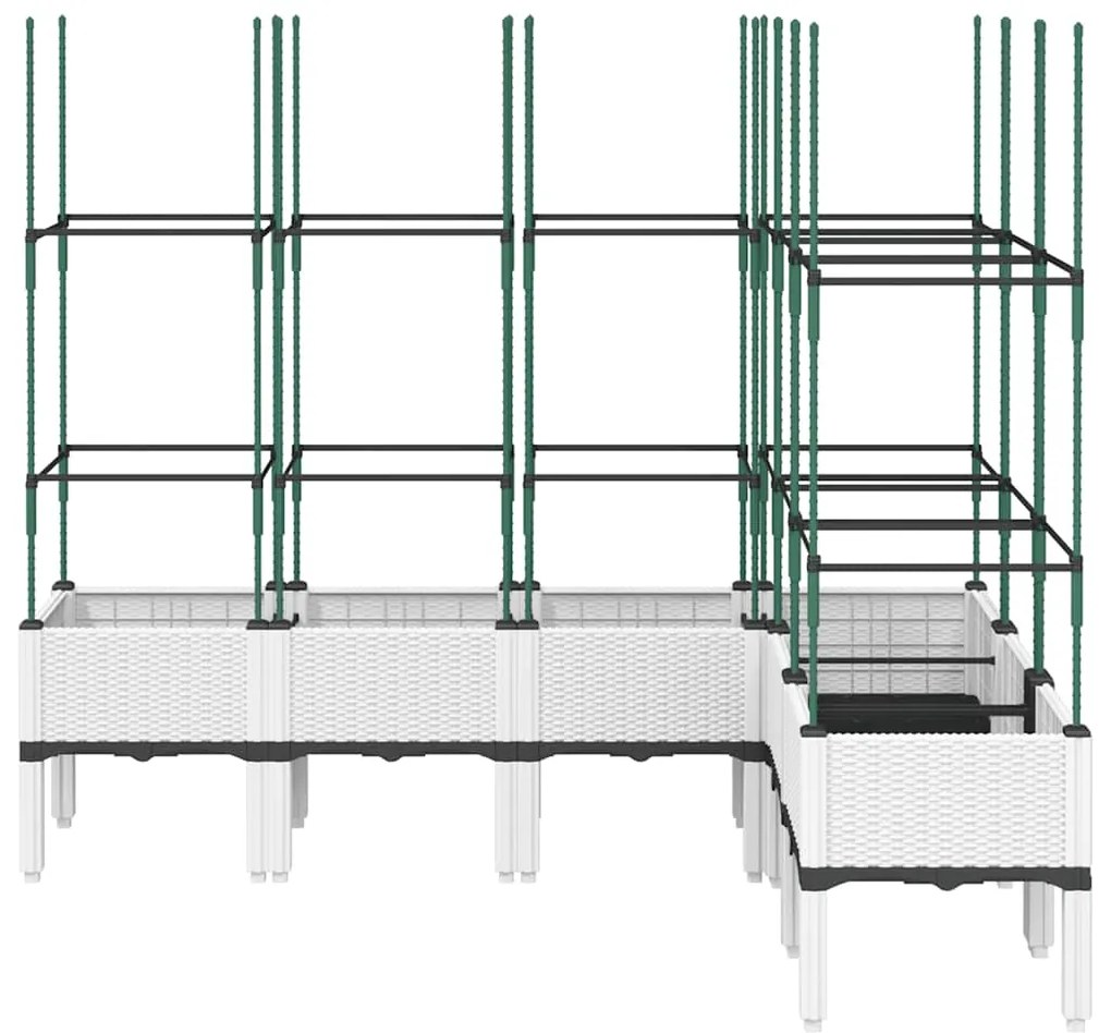 Vaso/floreira de jardim c/ treliça 160x120x142,5 cm PP branco