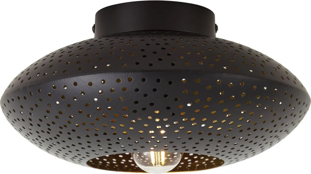 Candeeiro de teto oriental preto com dourado 25 cm - Radiance