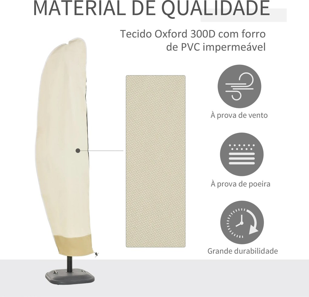 Capa Protetora de Chapéu de Sol Ø56x220 cm Capa para Chapéu de Sol Res