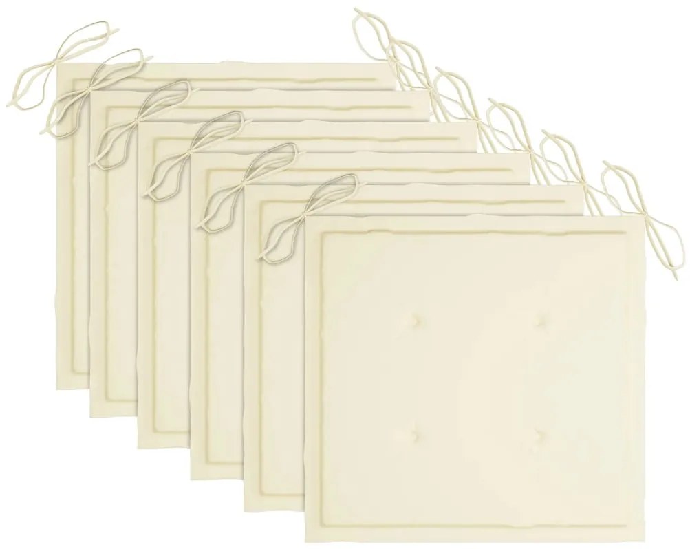 Cadeiras de jardim 6 pcs c/ almofadões madeira de teca maciça