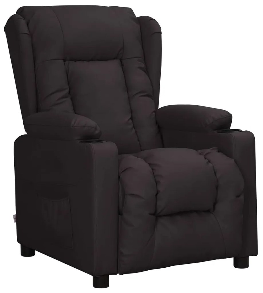 vidaXL Poltrona reclinável couro artificial preto