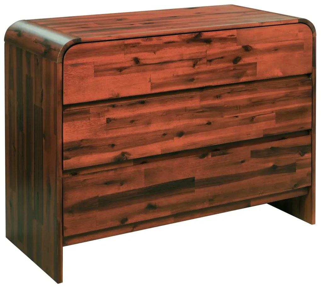 vidaXL Cómoda em madeira de acácia maciça 90x37x75 cm