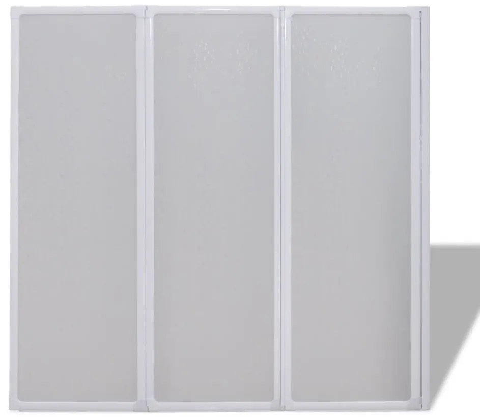 Painel de vidro dobravel para banheira 3 peças 141 x 132 cm