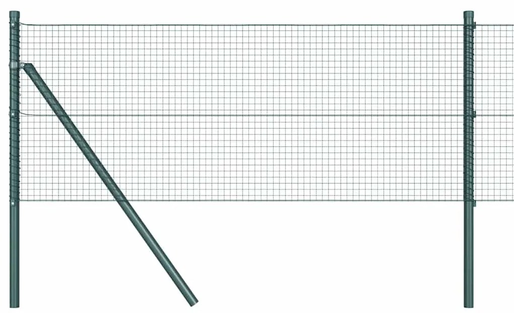 Cerca de Fio Soldado com 13 Postes Verde 0,8x100 m Aço