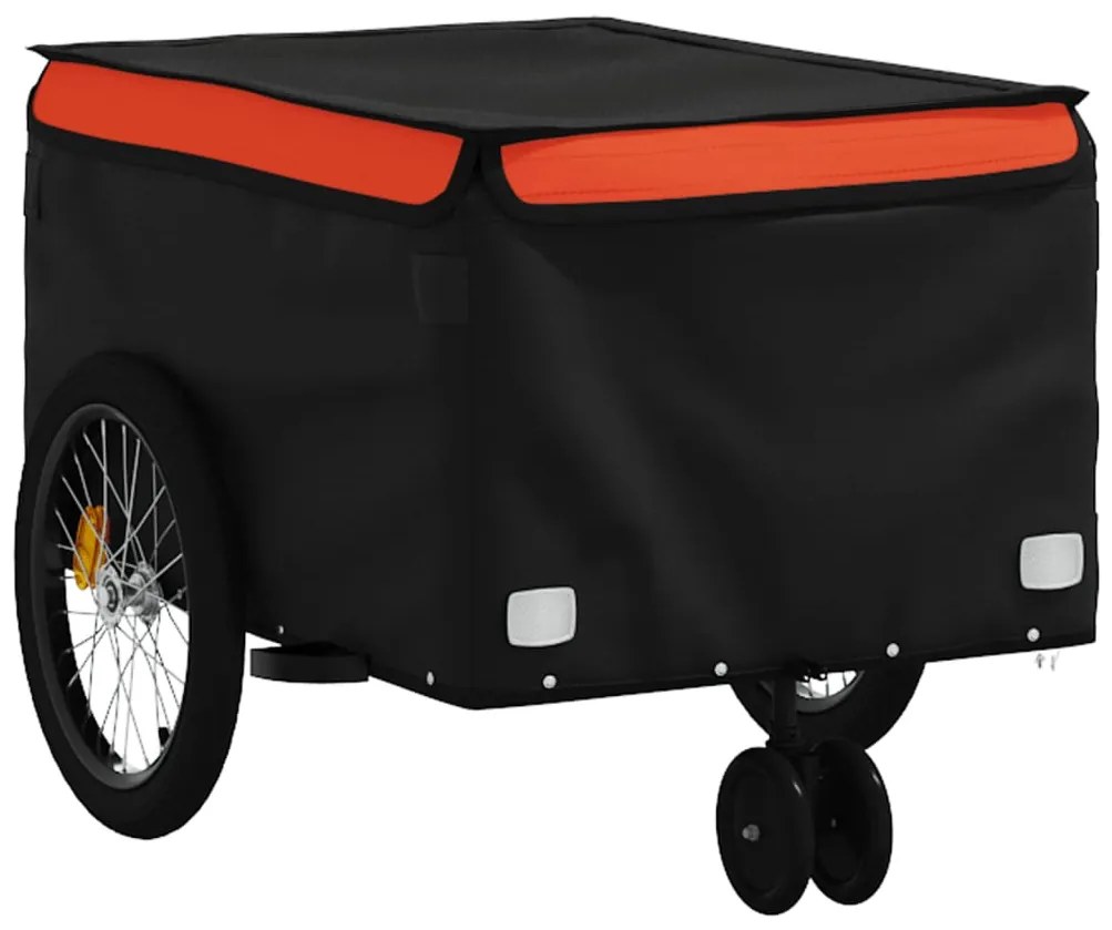 Reboque para bicicleta 30 kg ferro preto e laranja
