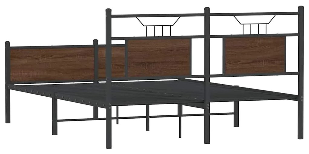 Estrutura cama s/ colchão derivados madeira carvalho castanho