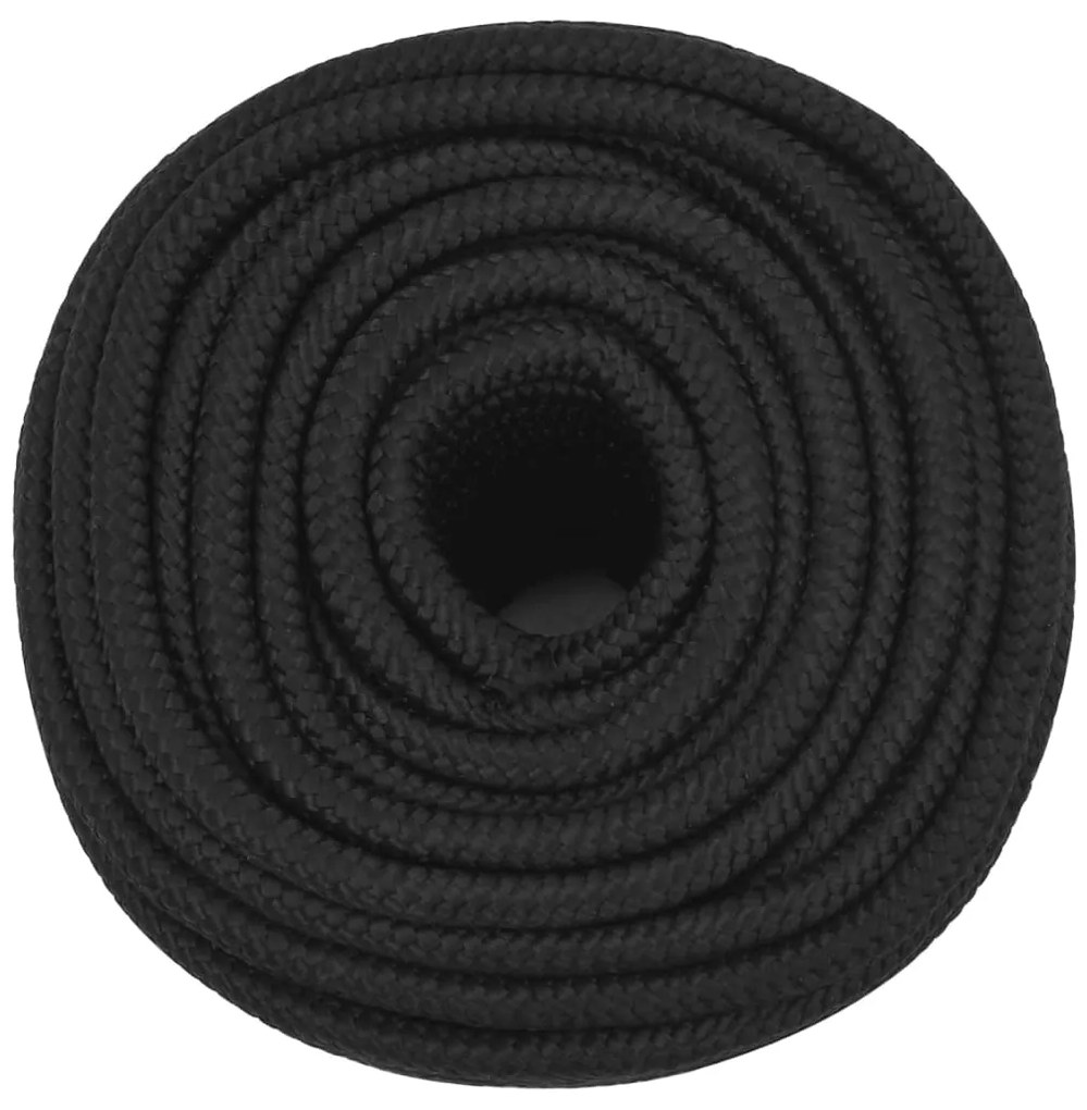 Corda de barco 12 mm 50 m polipropileno preto completo