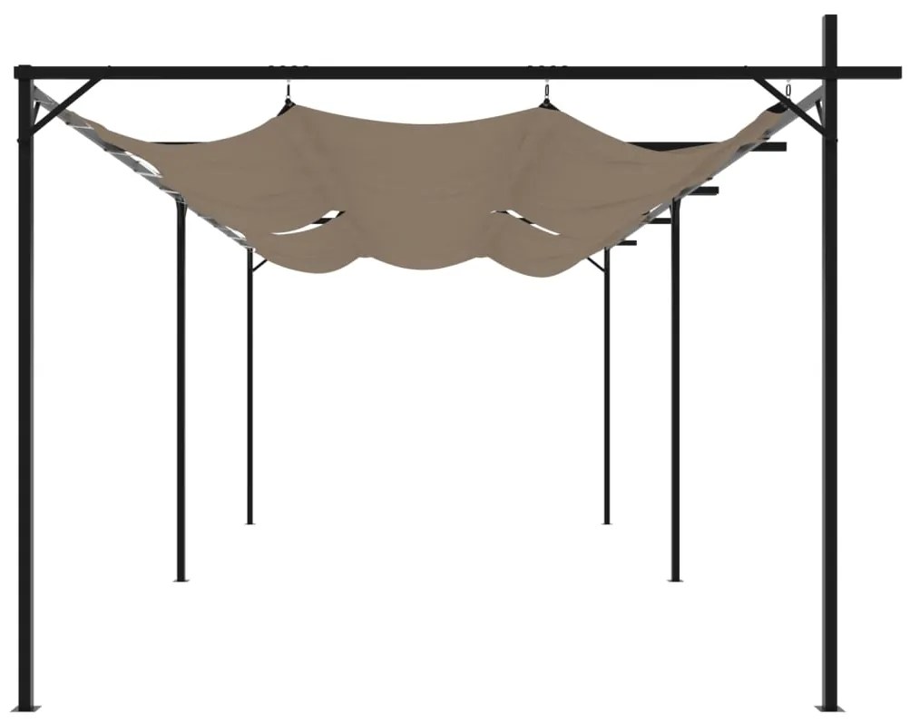 Pérgola com toldo retrátil 589x292x230 cm cor cinza-acastanhado