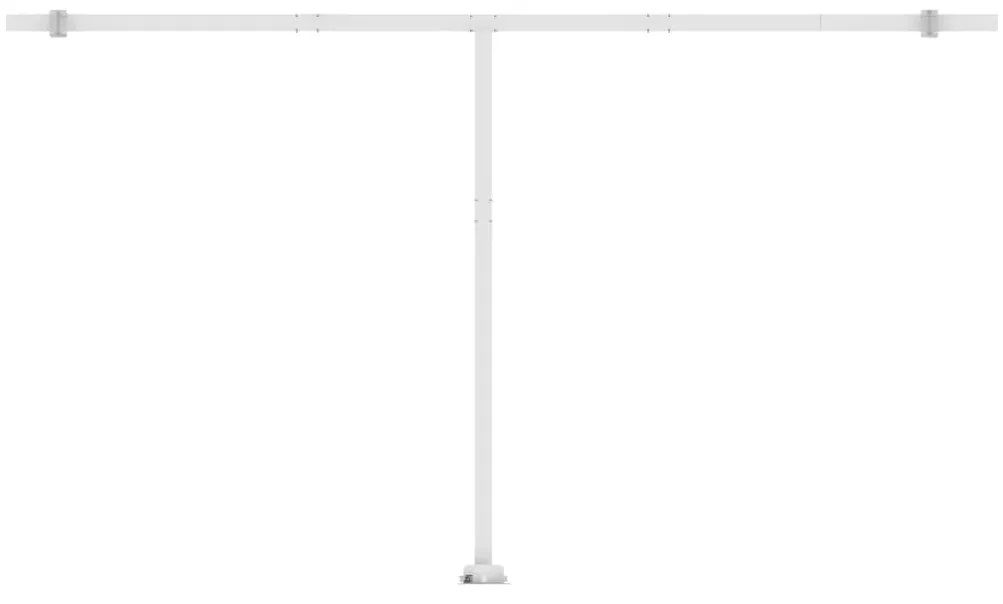 Toldo retrátil manual com LED 500x300 cm azul e branco