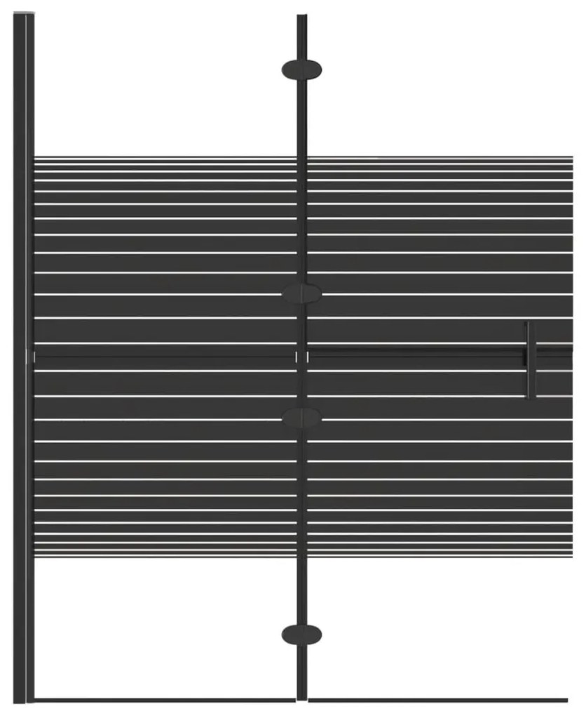 Divisória de chuveiro dobrável ESG 100x140 cm preto