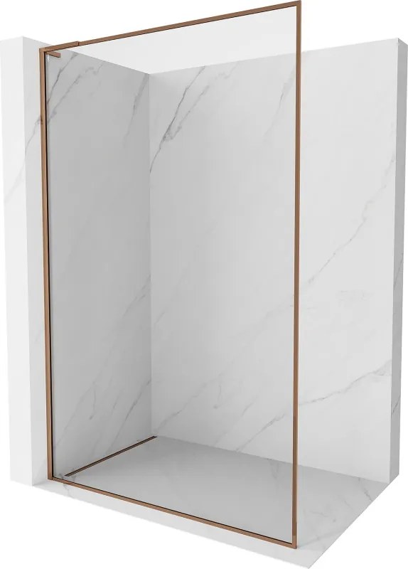 Mexen Kioto-F L Painel de Duche Walk-in com Moldura 95 x 202 cm, transparente 8 mm, ouro rosa - 800-095-174-60-00
