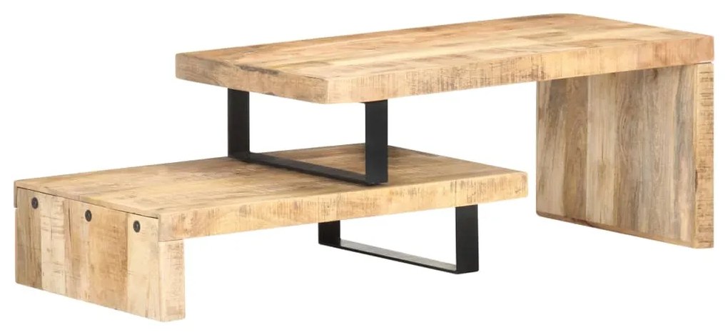 vidaXL 2 pcs conjunto de mesas de centro madeira de mangueira maciça