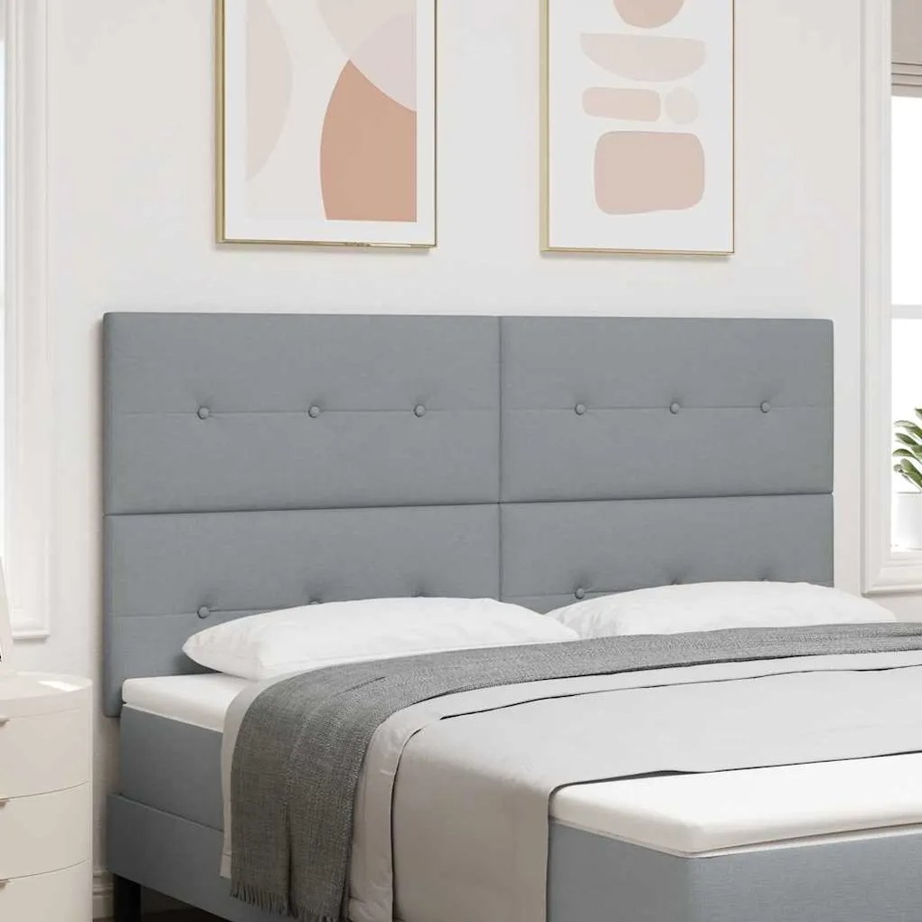vidaXL Cabeceira com cabeceira Cinzento-claro 180 cm Couro Sintético