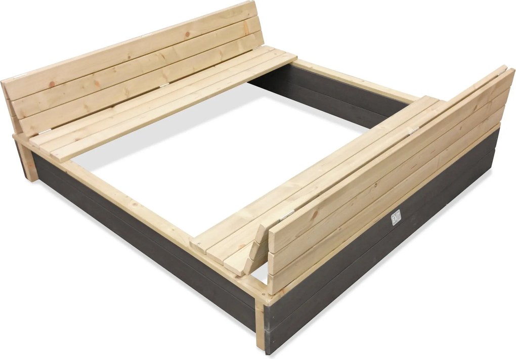 Caixa de areia de madeira para crianças Aksent 136 x 132 cm cinzenta