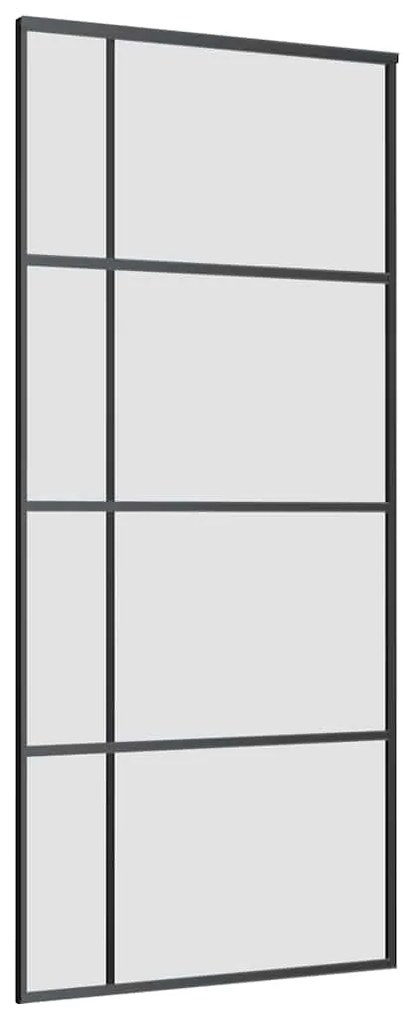 Porta deslizante c/ conj. ferragens 90x205cm vidro ESG preto