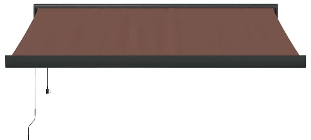 Toldo retrátil automático 350x250 cm castanho