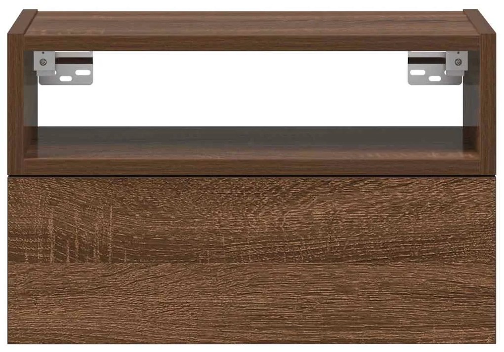 Mesa de cabeceira de parede 45x26x28,5 cm carvalho castanho