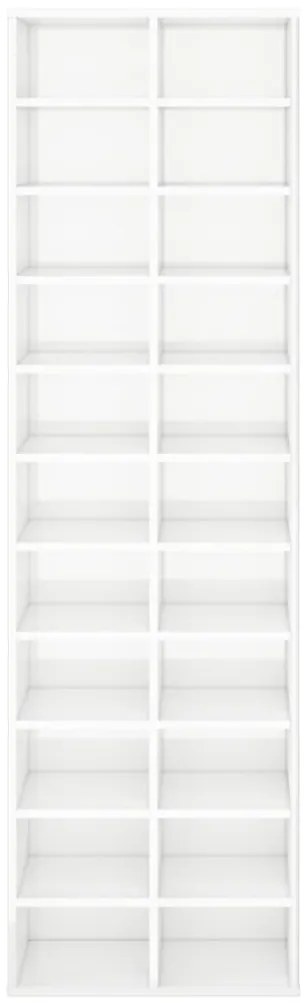 Armário para sapatos 54x34x183cm contraplacado branco brilhante