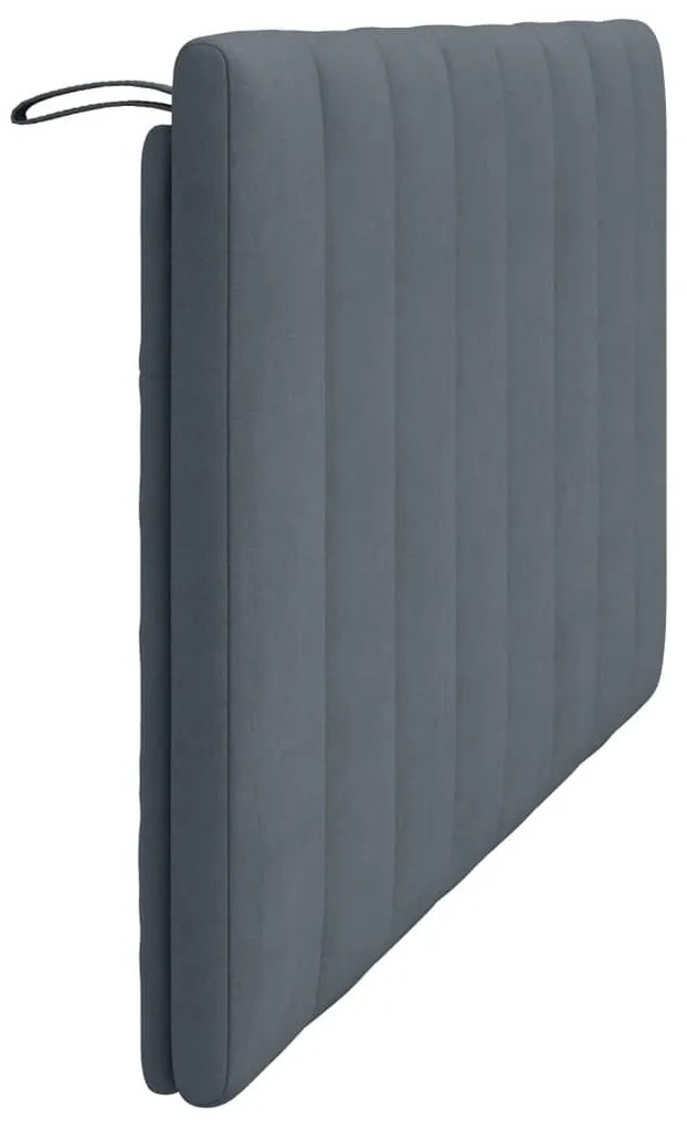 Almofadão de cabeceira 160 cm veludo cinzento-escuro