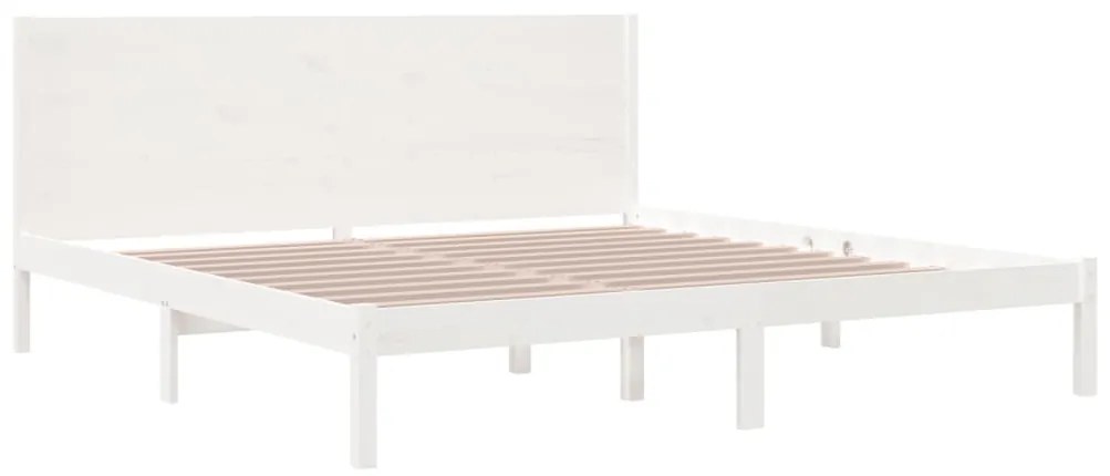 Estrutura de cama 200x200 cm pinho maciço branco