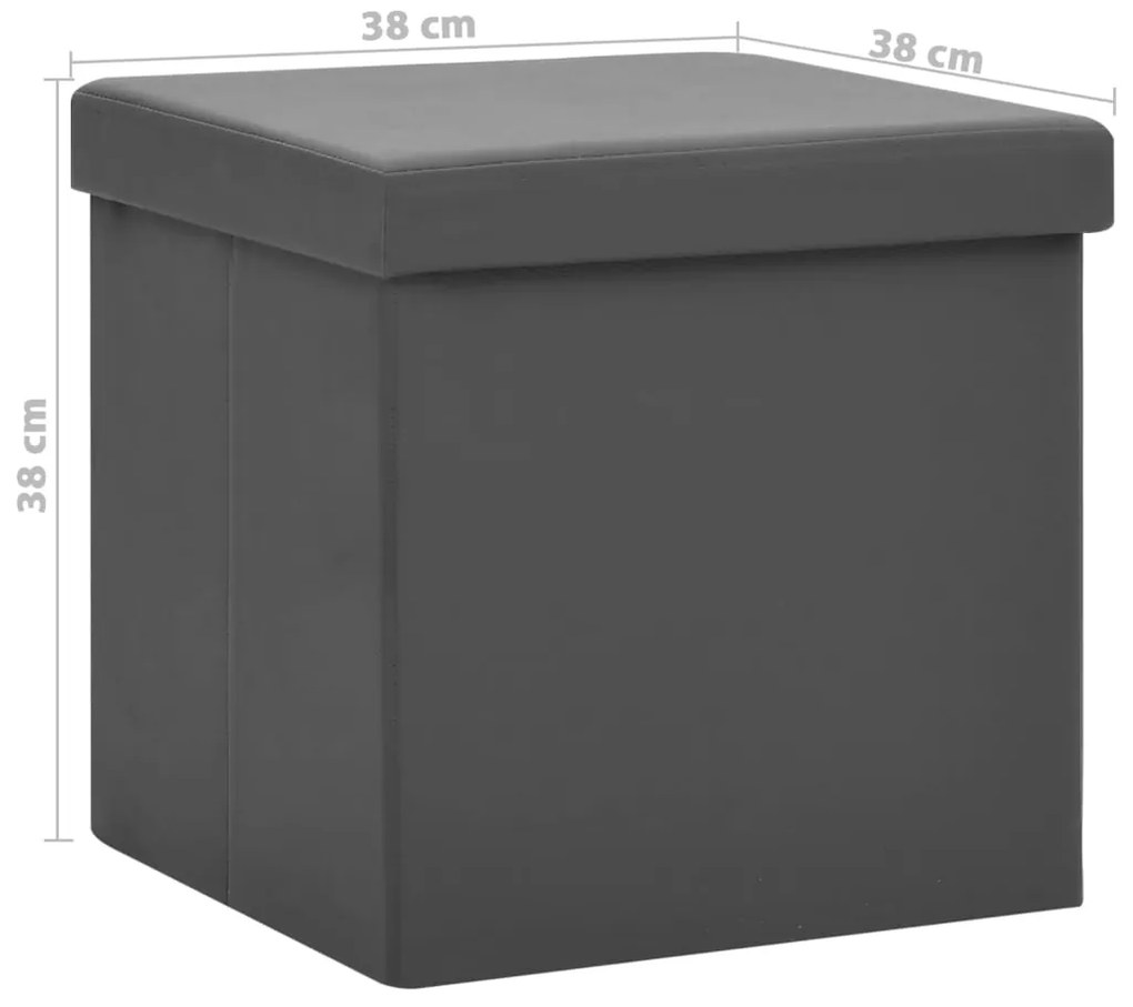 Banco de arrumação dobrável PVC cinzento