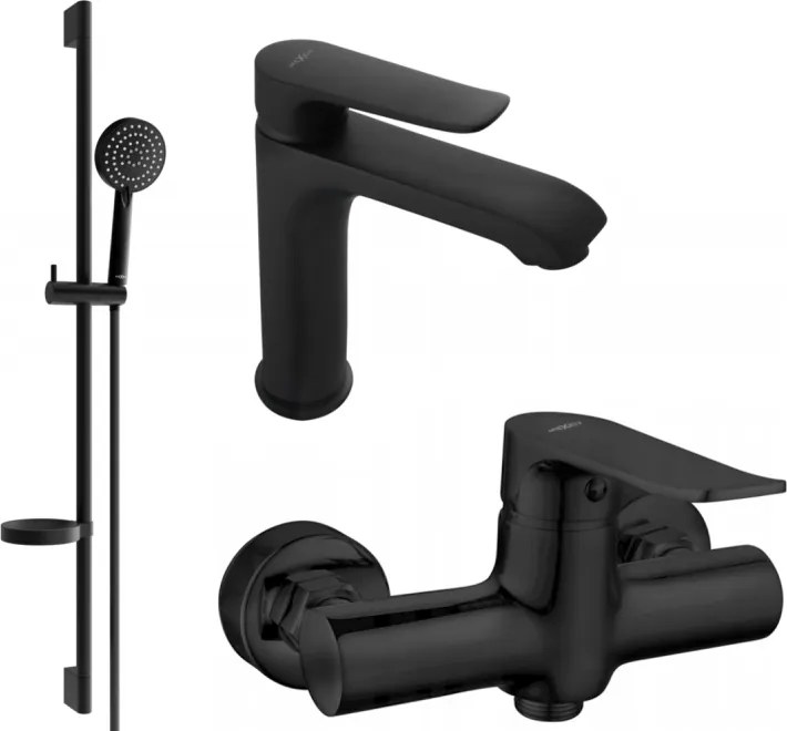 Mexen Pecos Conjunto de chuveiro DS75, preto - 72704DS75-70