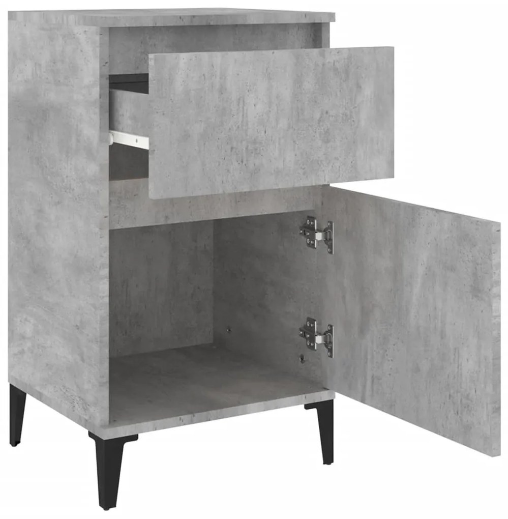 Mesas de cabeceira 2 pcs 40x35x70 cm cinzento cimento