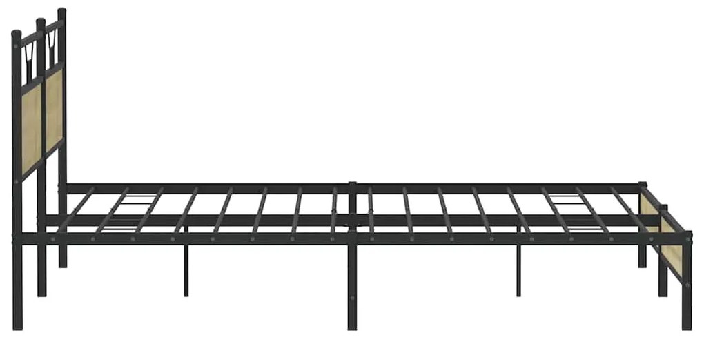 Estrutura de cama sem colchão 193x203cm metal carvalho sonoma