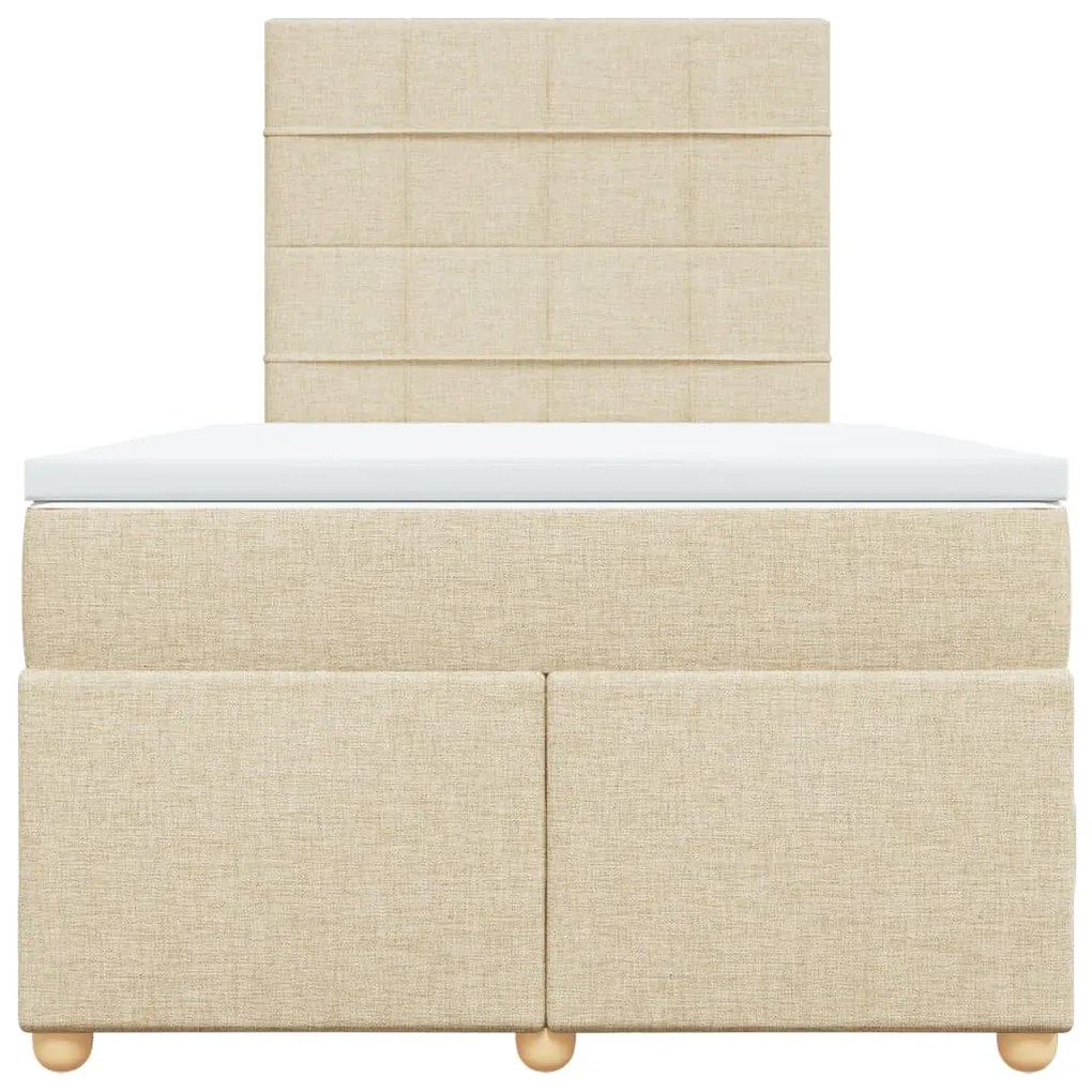 Cama com molas/colchão 120x200 cm tecido cor creme