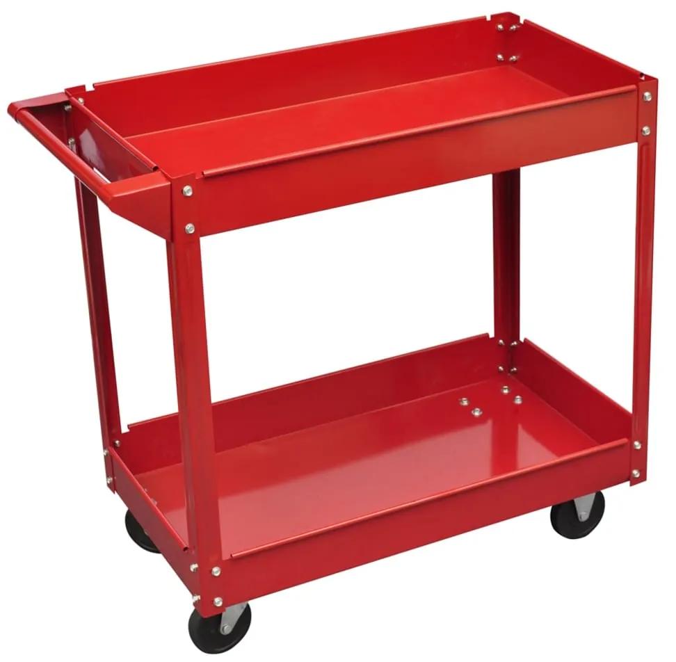 140154 vidaXL 140154  Workshop Tool Trolley 100 kg Red