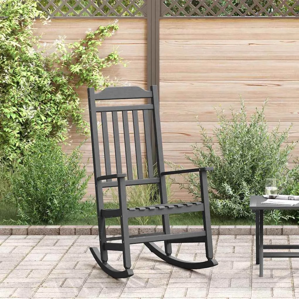 vidaXL Cadeira de baloiço Preto 65 x 84 x 114 cm Polietileno