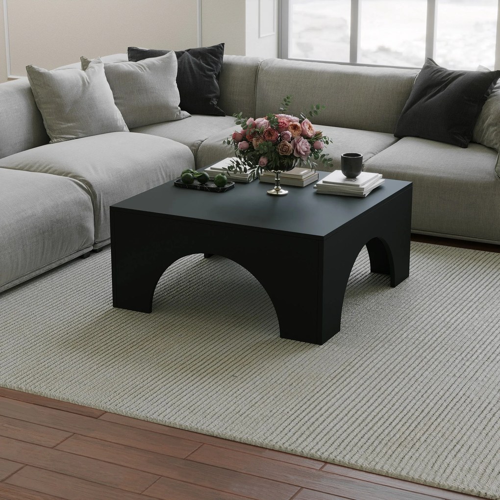 Mesa de Café Collesium - Preta - 80x37x80cm
