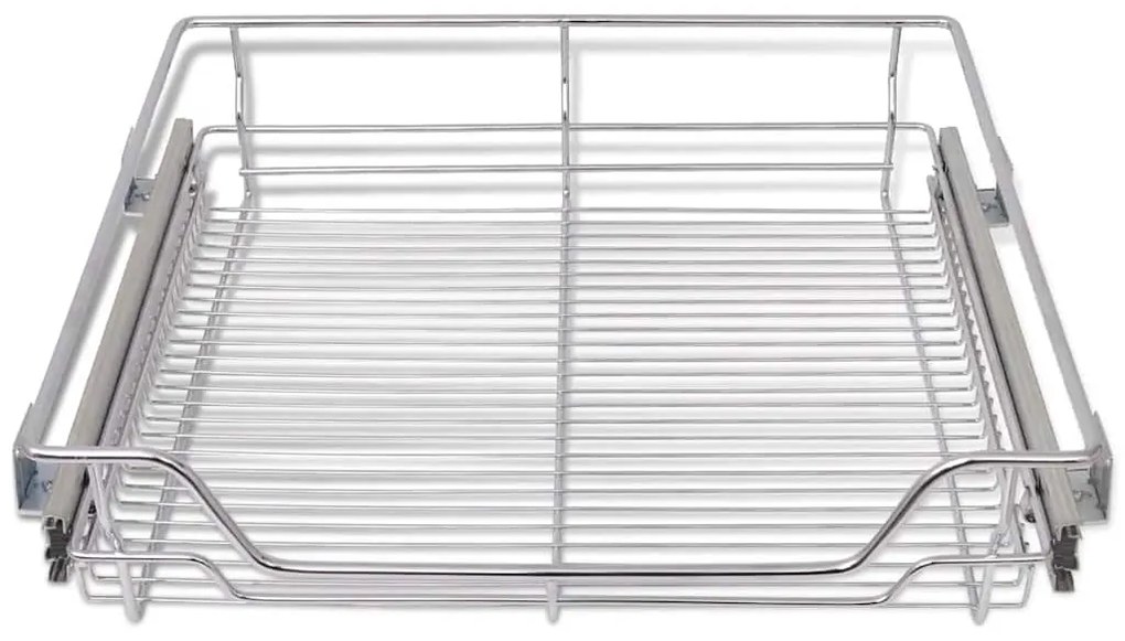 Cestos de arame extraíveis 2 pcs 600 mm prateado