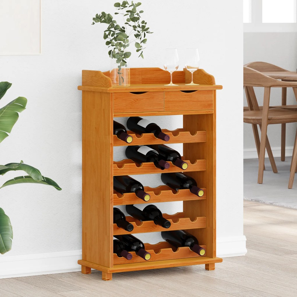 vidaXL Aparador de Vinho 90x60x30 cm Madeira Sólida de Pinho
