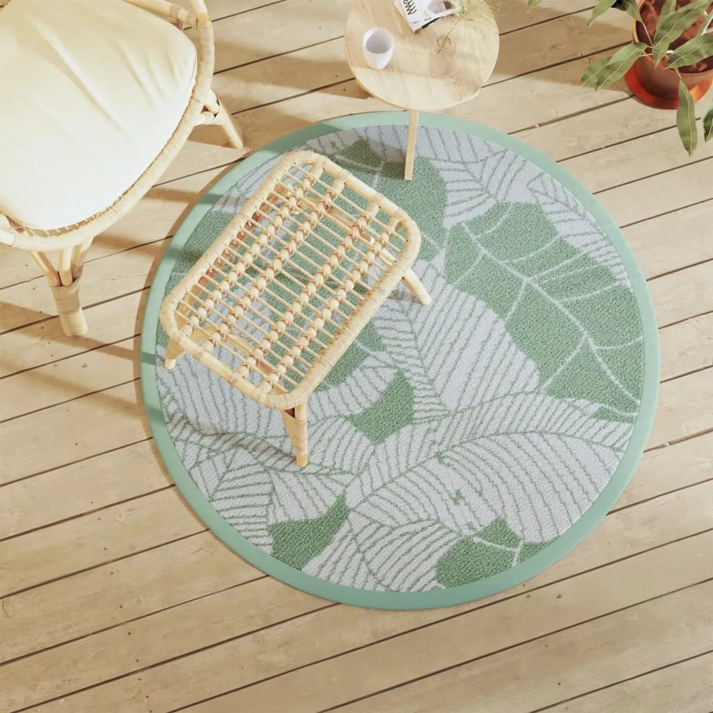 Tapete de exterior Ø120 cm ARAKIL PP Verde