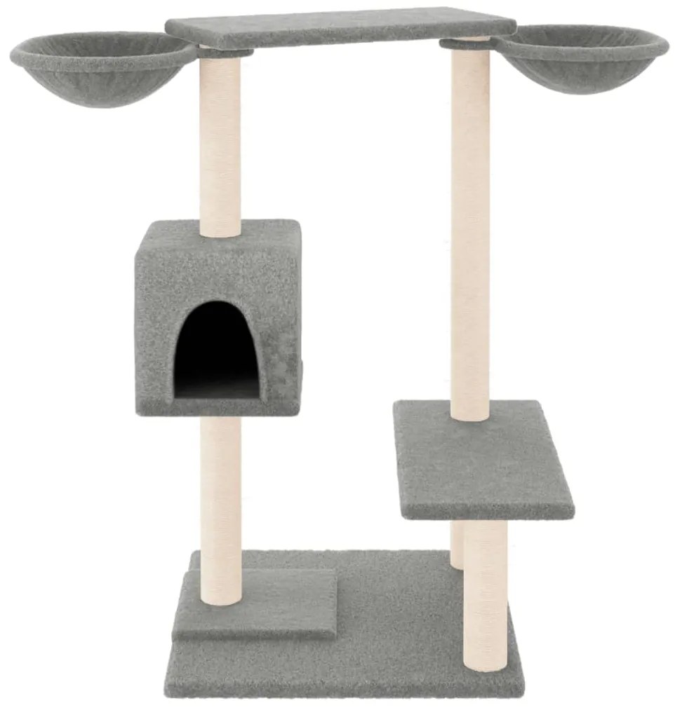 Árvore p/ gatos c/ postes arranhadores 82 cm cinzento-claro