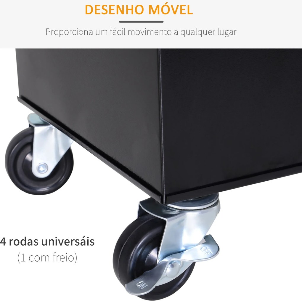 Carro de Ferramentas com Rodas Carro de Ferramentas Móvel com 5 Gaveta