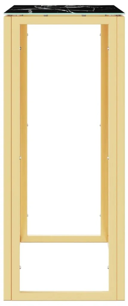 Mesa consola 70x30x70 cm aço inoxidável e vidro dourado