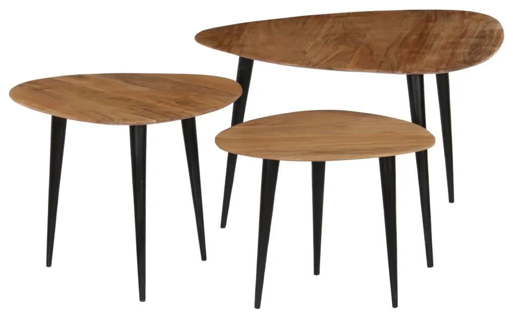Conjunto de mesas de centro 3 pcs madeira de acácia maciça