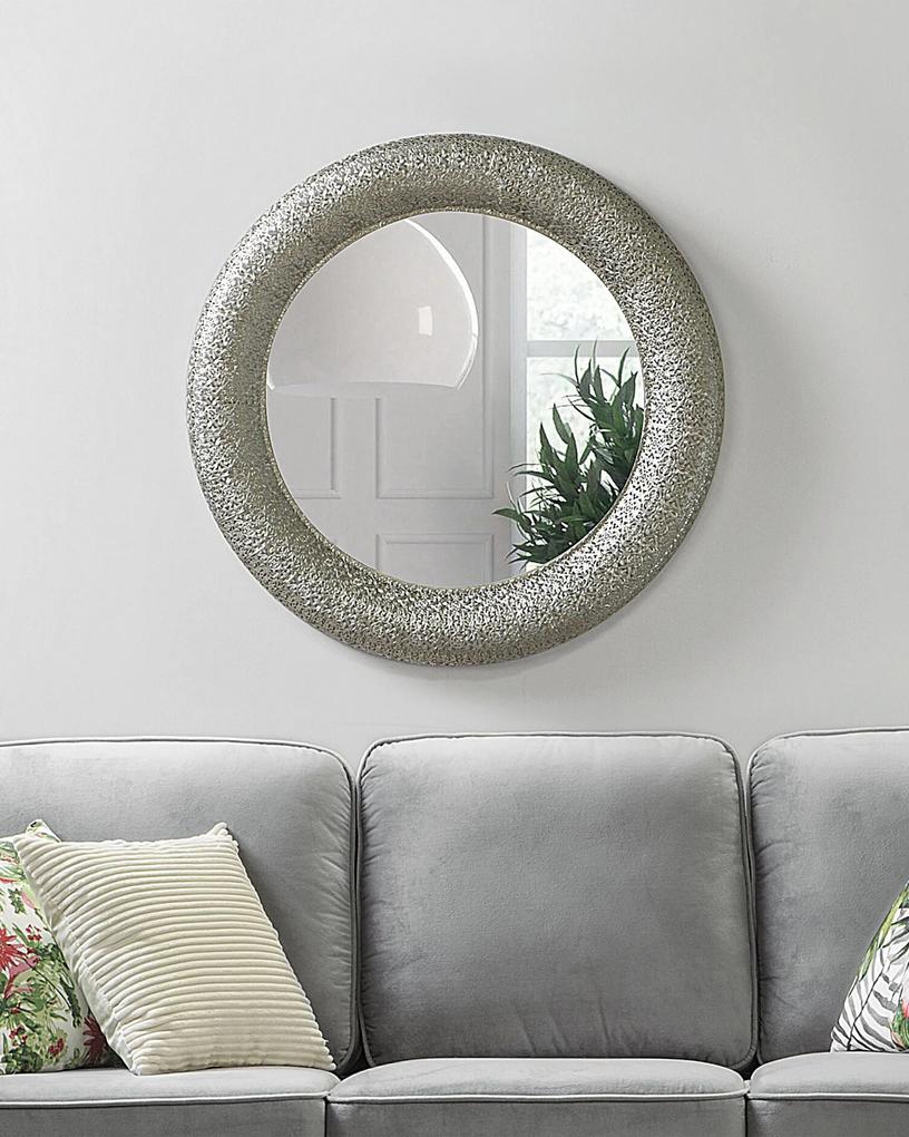 Espelho de parede redondo prateado ø 80 cm CHANNAY Beliani