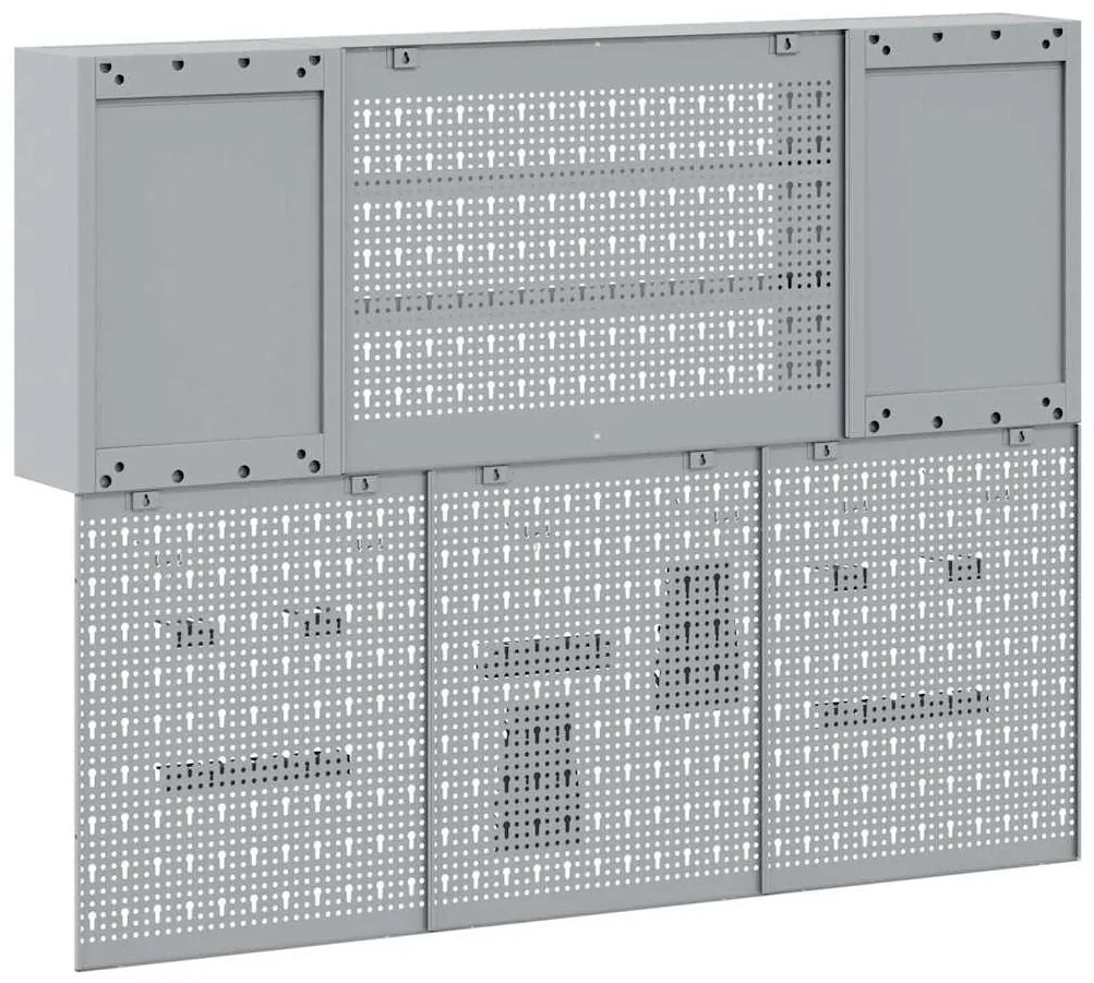 Conjunto de Armário de Ferramentas e Painel de Ferramentas de 6 Peças